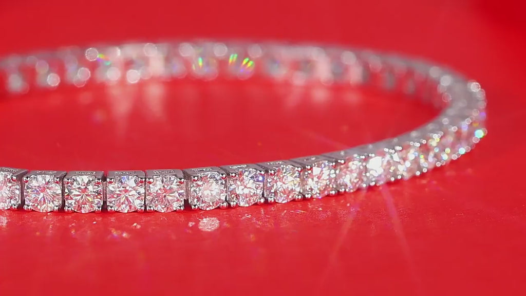 3mm-5mm  White Gold S925 Silver Moissanite Tennis Chains