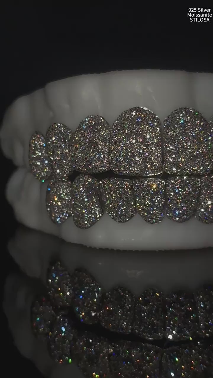 Honeycomb S925 Moissanite Diamond Grillz