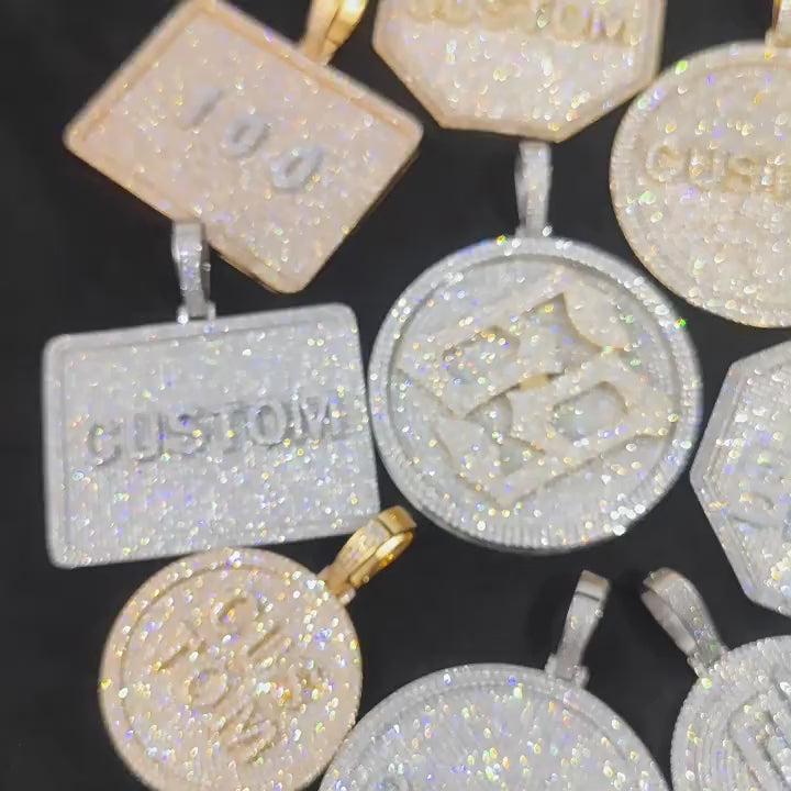 80MM Customized Letter Necklace 3D Large Disc