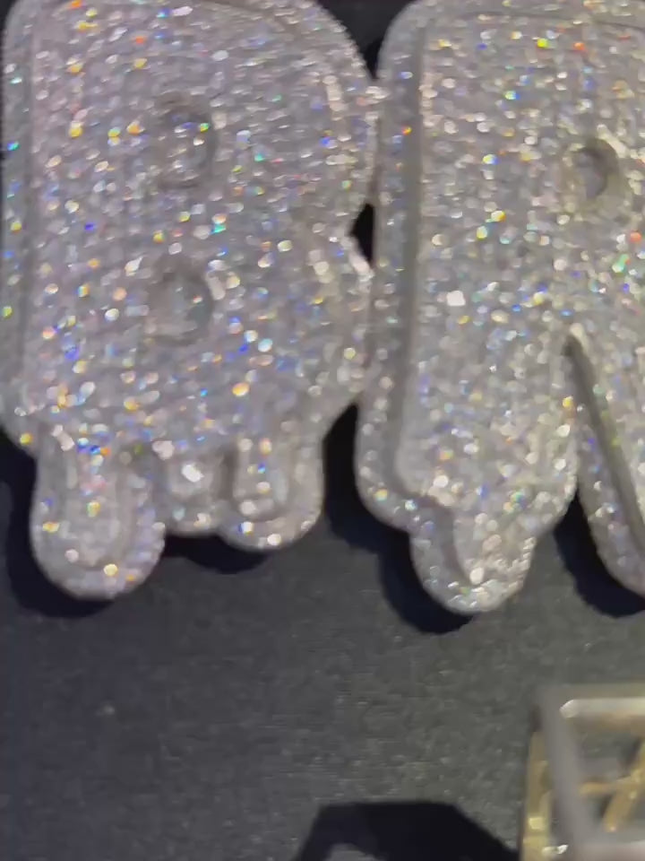 Customized letter and number combination zircon drop pendant