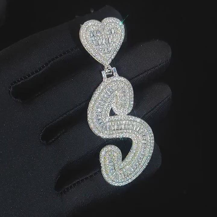 Customized Letter Square Zircon Pendant
