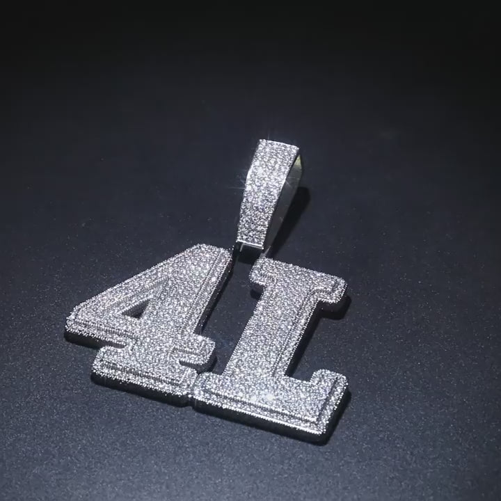 Customized Digital and Alphabet Zircon Pendant