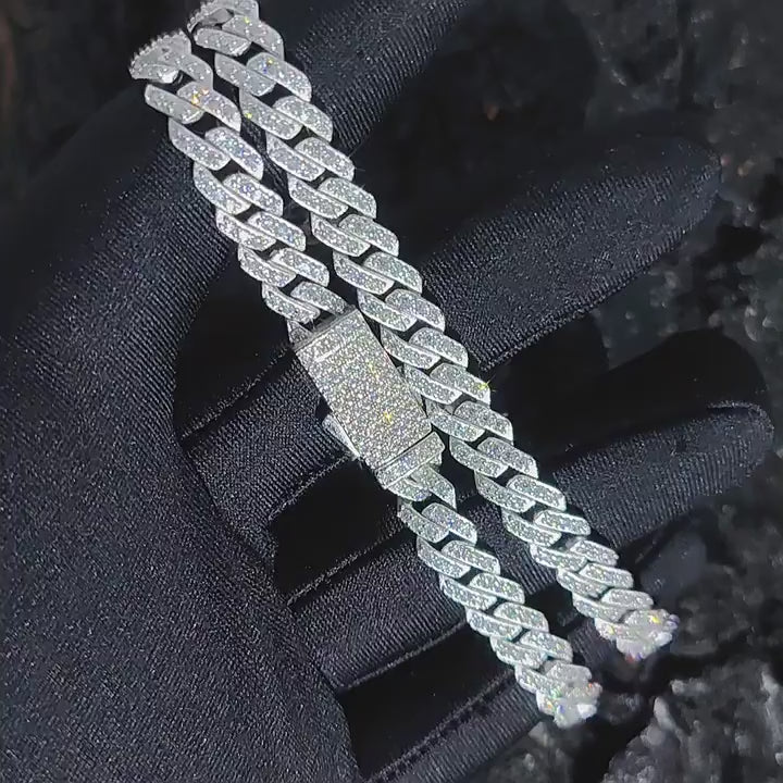 8mm 925S and VVS Moissanite Cuban Link Chain