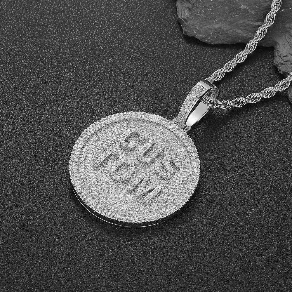 GUBANLINK 60MM Customized Letter Necklace 3D Large Disc