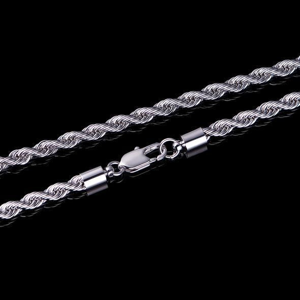 2.5MM White Gold Rope Chain