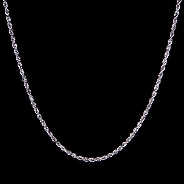 2.5MM White Gold Rope Chain Thegoldlinks