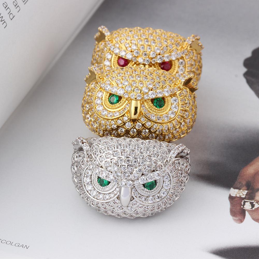 White Gold Owl Ring
