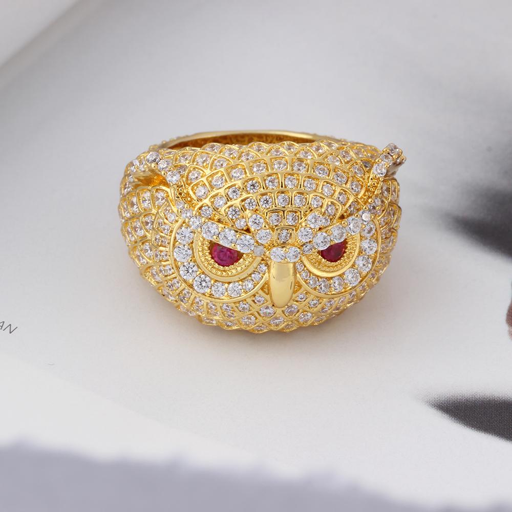 14K Gold Owl Ring