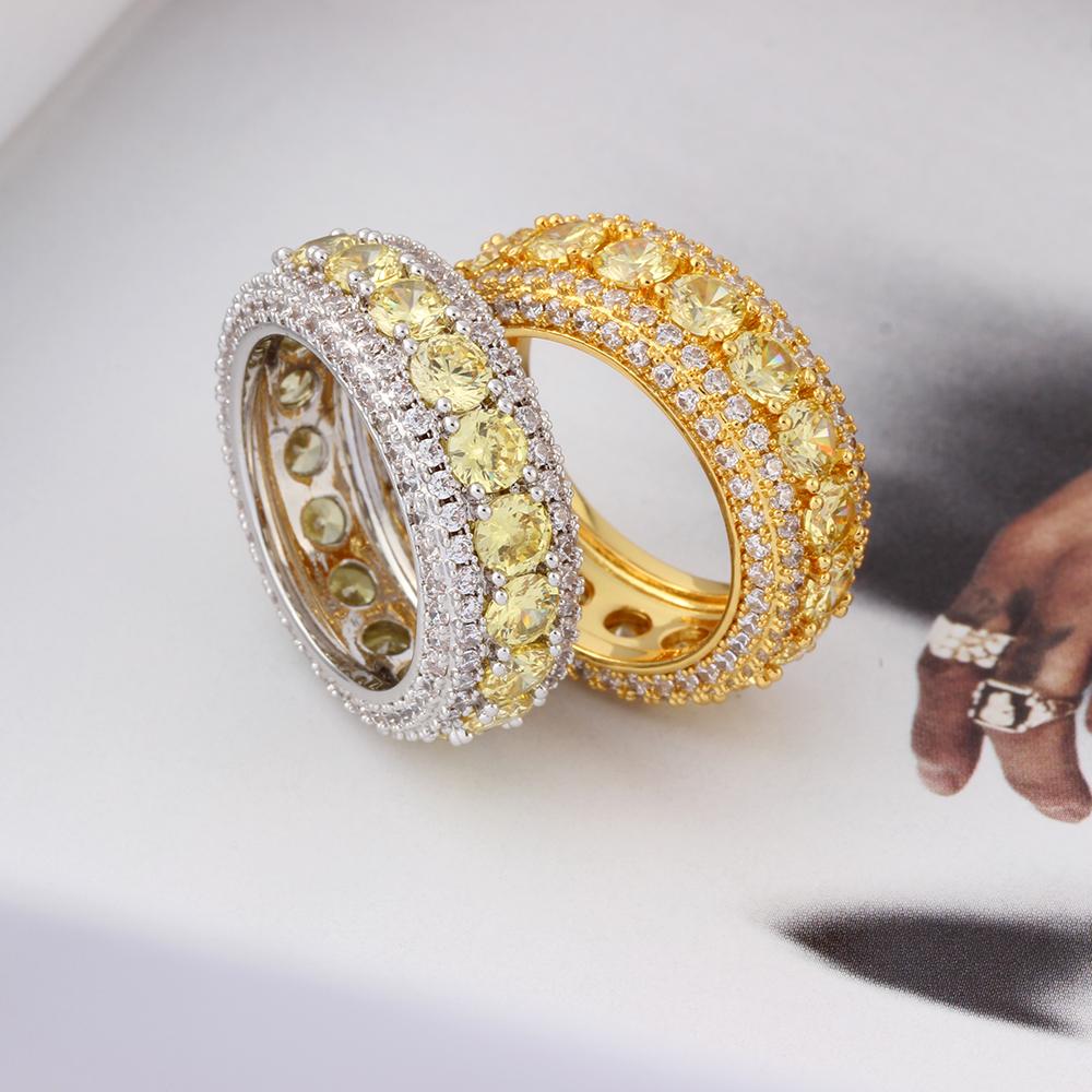 14K Gold Iced Out Hip Hop Ring
