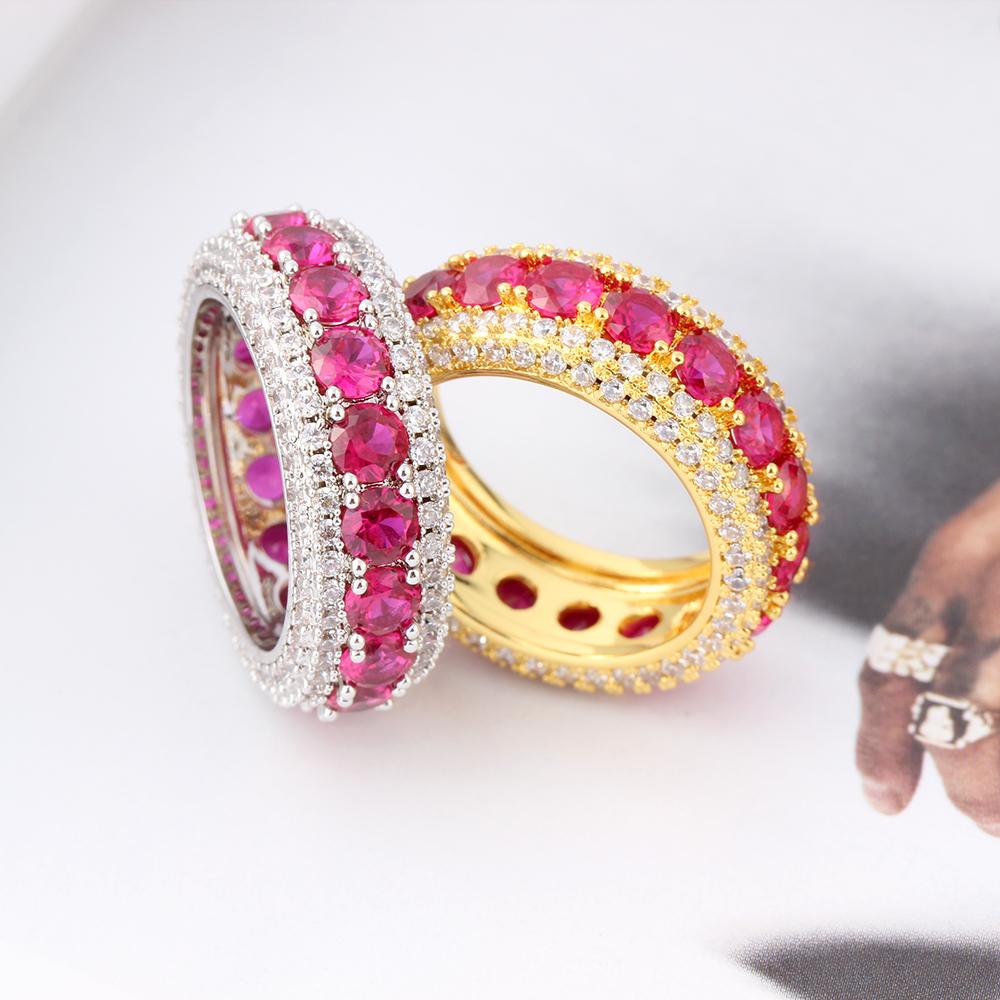 14K Gold Iced Out Hip Hop Ring