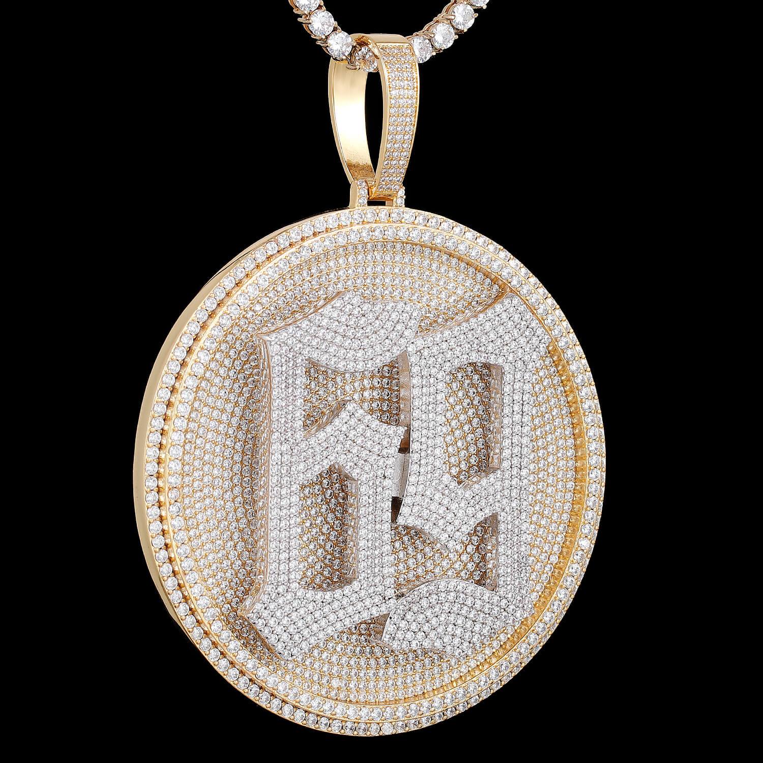 Rotatable 3D large disc customized  number pendant