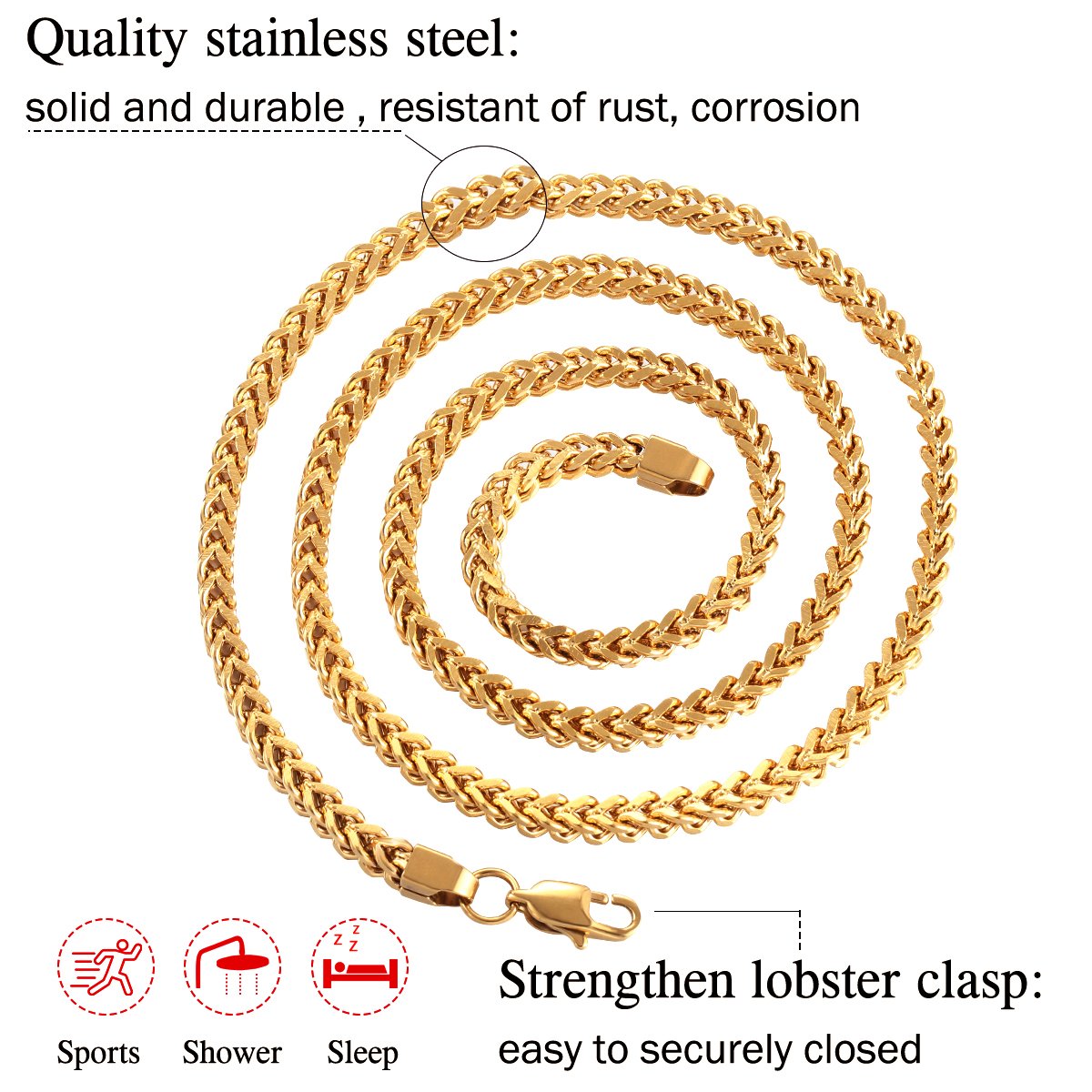 3MM 14K Gold  Franco Chain
