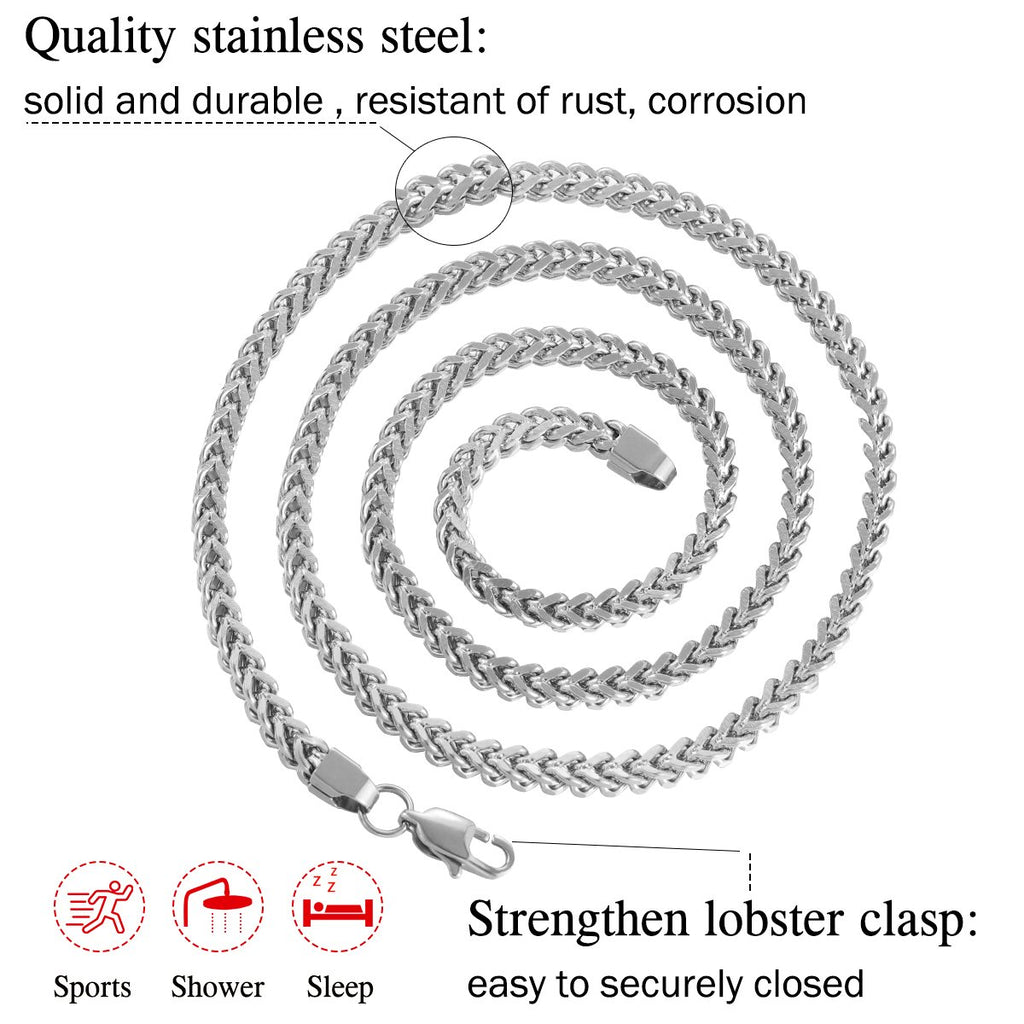 3MM White Gold Franco Chain
