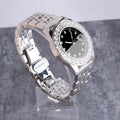 White Gold Plated Black Dial Stainless Steel  Watch Thegoldlinks