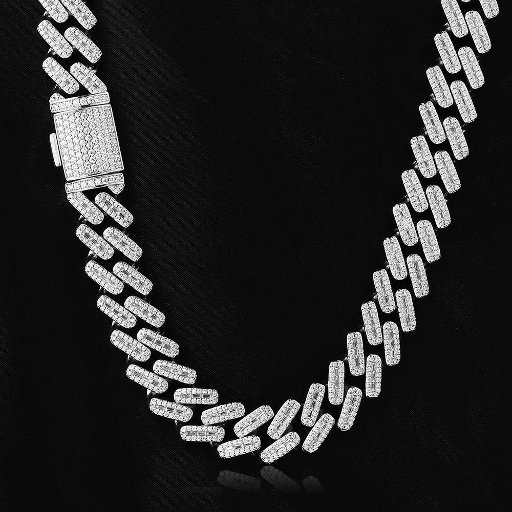 15MM White Gold Iced Out Prong Cuban Link Chain Thegoldlinks