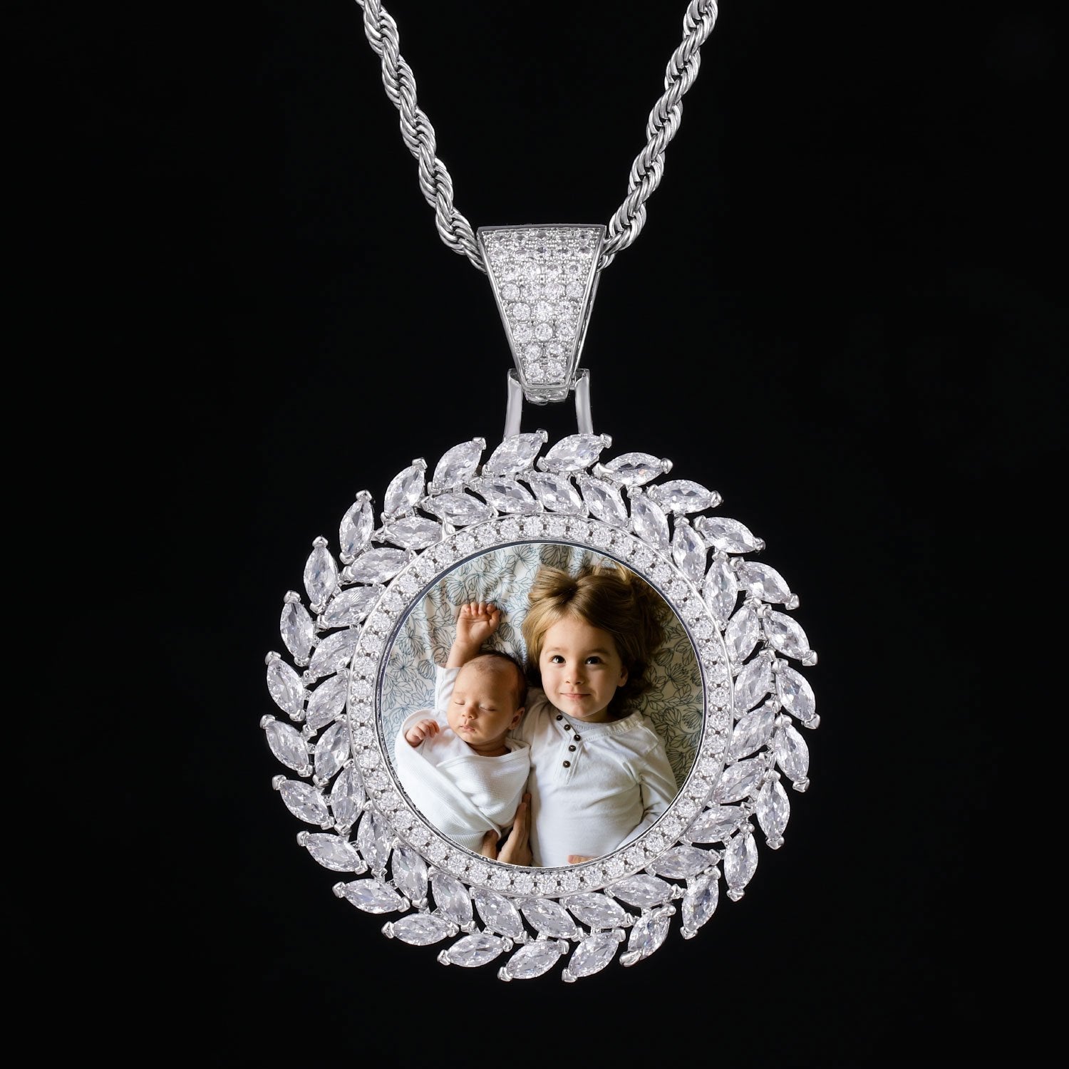 Large 3D Wheat Ear Custom Picture Pendant Thegoldlinks