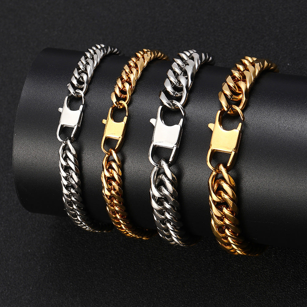 7/9MM 18k Gold Plated Six Sides Mill  Miami Cuban Link Chain