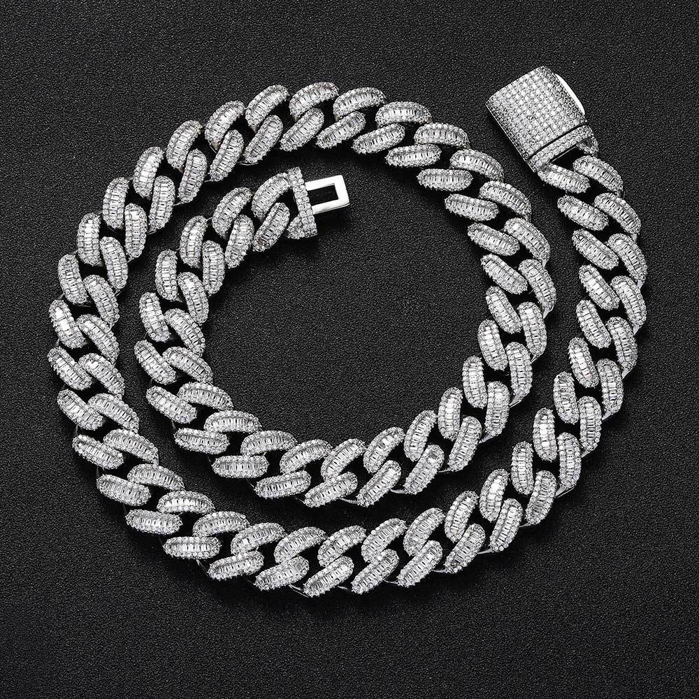15MM White Gold Iced Out Prong Cuban Link Chain Thegoldlinks
