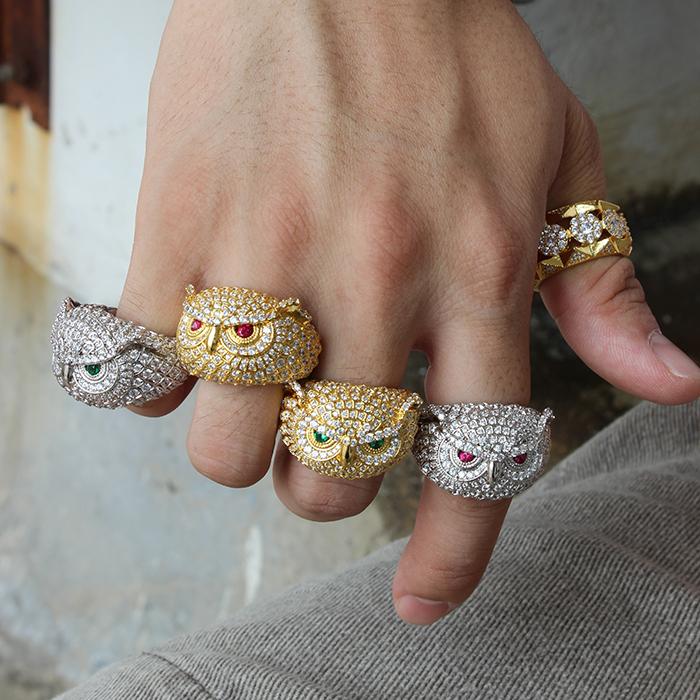 White Gold Owl Ring Thegoldlinks