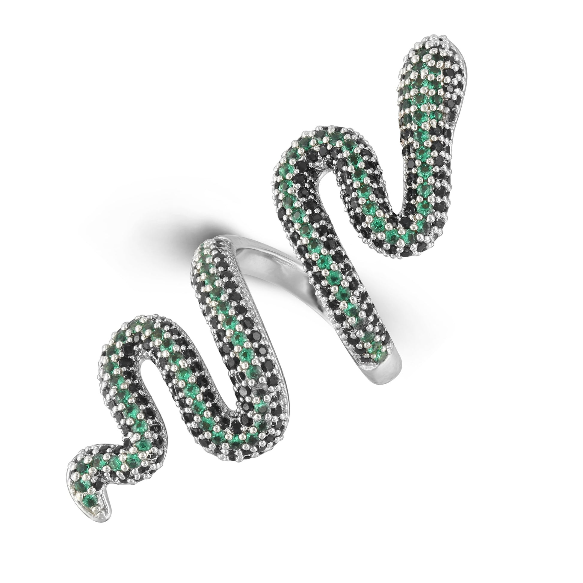 18K/White Gold Iced Snake Ring