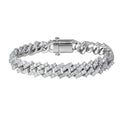 9MM White Gold  Prong S Link Cuban Link Bracelet Thegoldlinks