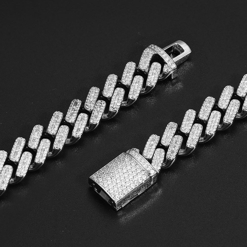 15MM White Gold Iced Out Prong Cuban Link Chain Thegoldlinks