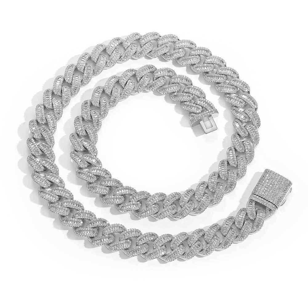 15MM White Gold Iced Out Prong Cuban Link Chain Thegoldlinks
