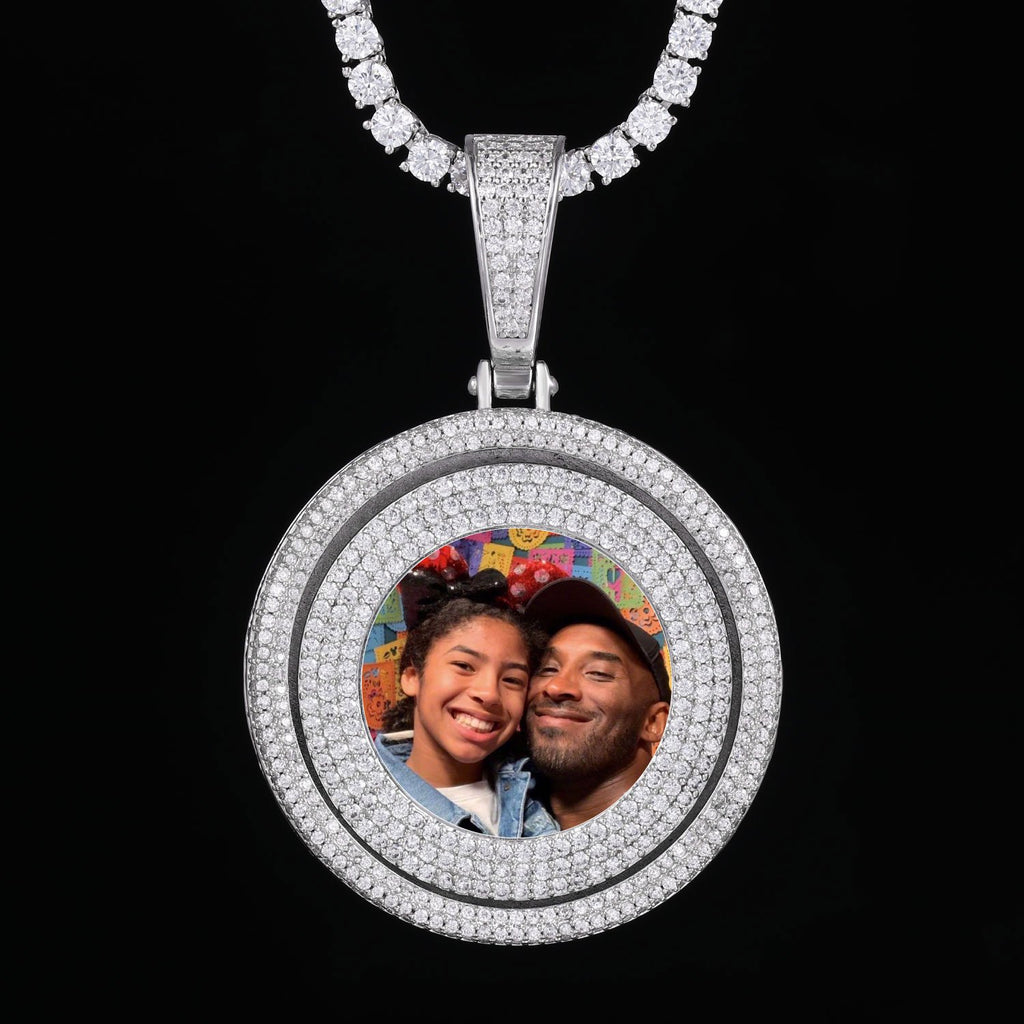 Large 3D Rotating double layer Custom Picture Pendant