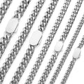 6/8/10/12MM White Gold Plated Single-side Buckle Miami Cuban Link Chain Gubanlink