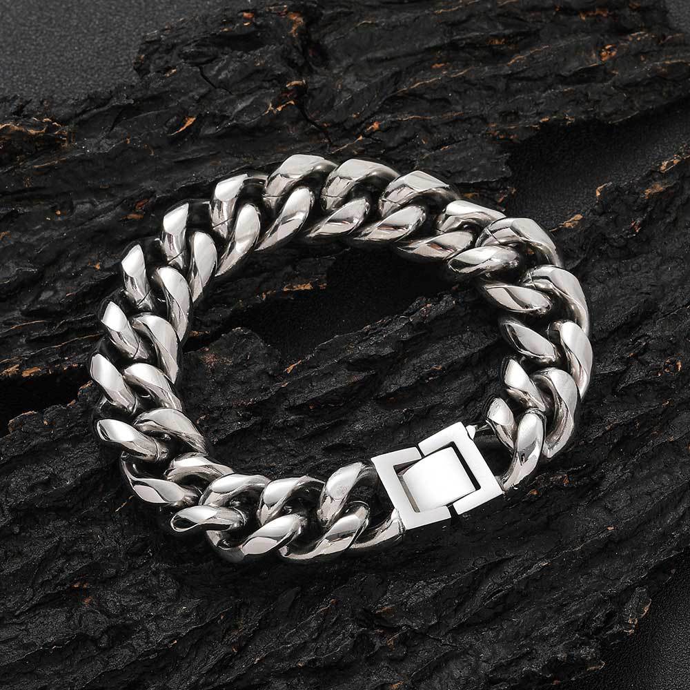 6/8/10/12/14/16/18MM White Gold Plated Jewelry Buckle Miami Cuban Link Chaiw