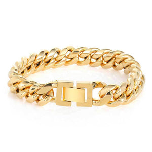 6/8/10/12/14/16/18MM 18K Gold Plated Jewelry Buckle Miami Cuban Link Chain