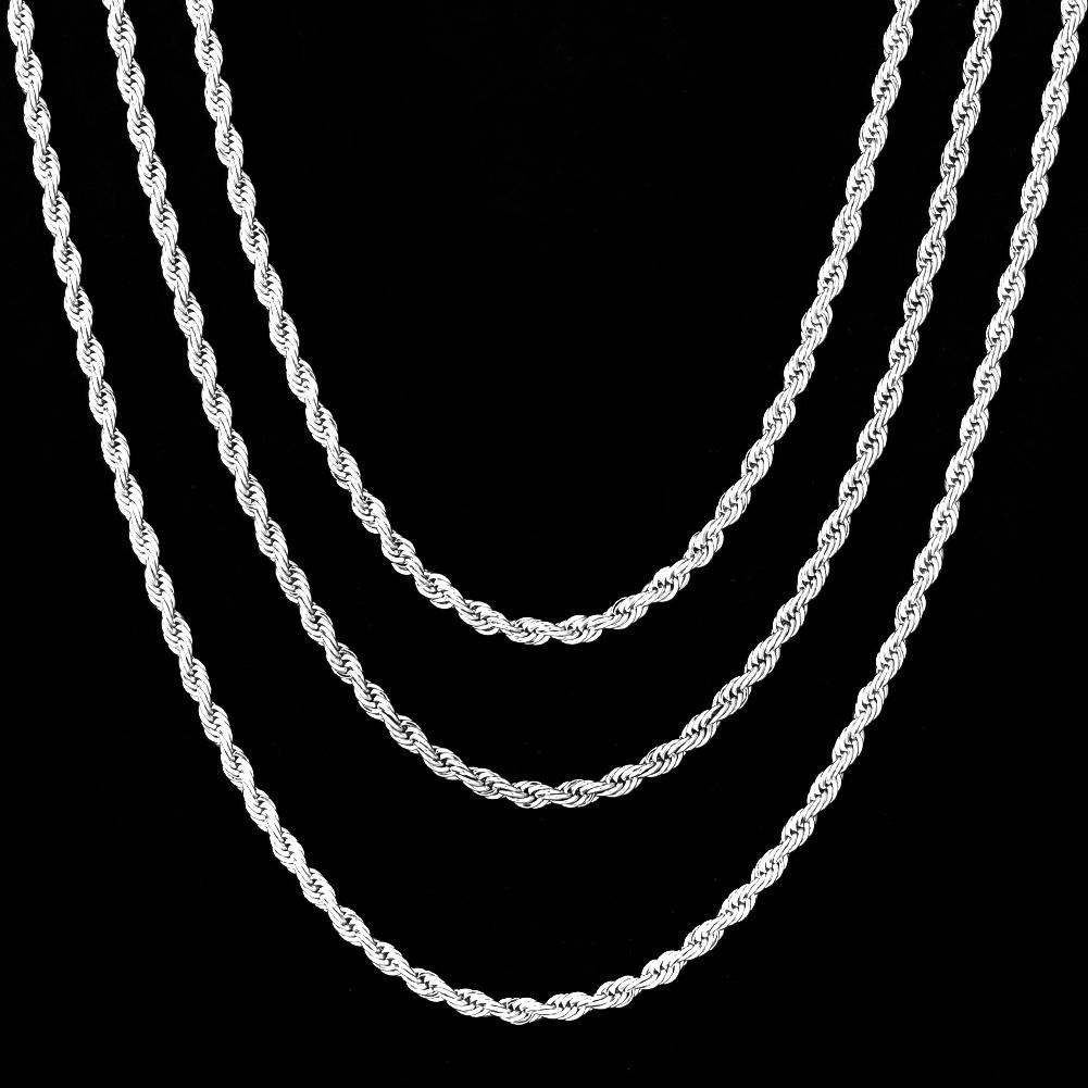 4MM White Gold Rope Chain