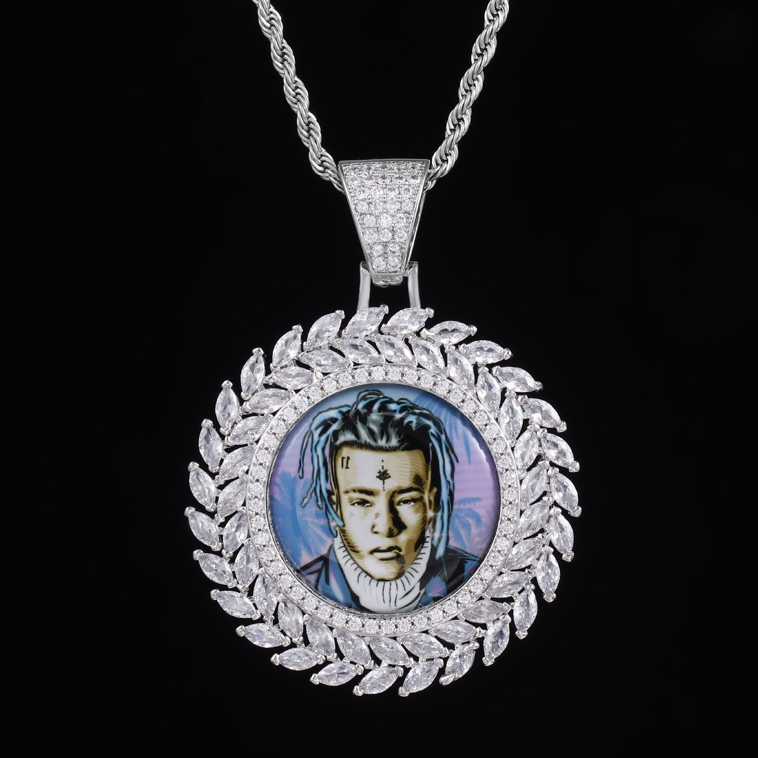 Large 3D Wheat Ear Custom Picture Pendant Thegoldlinks