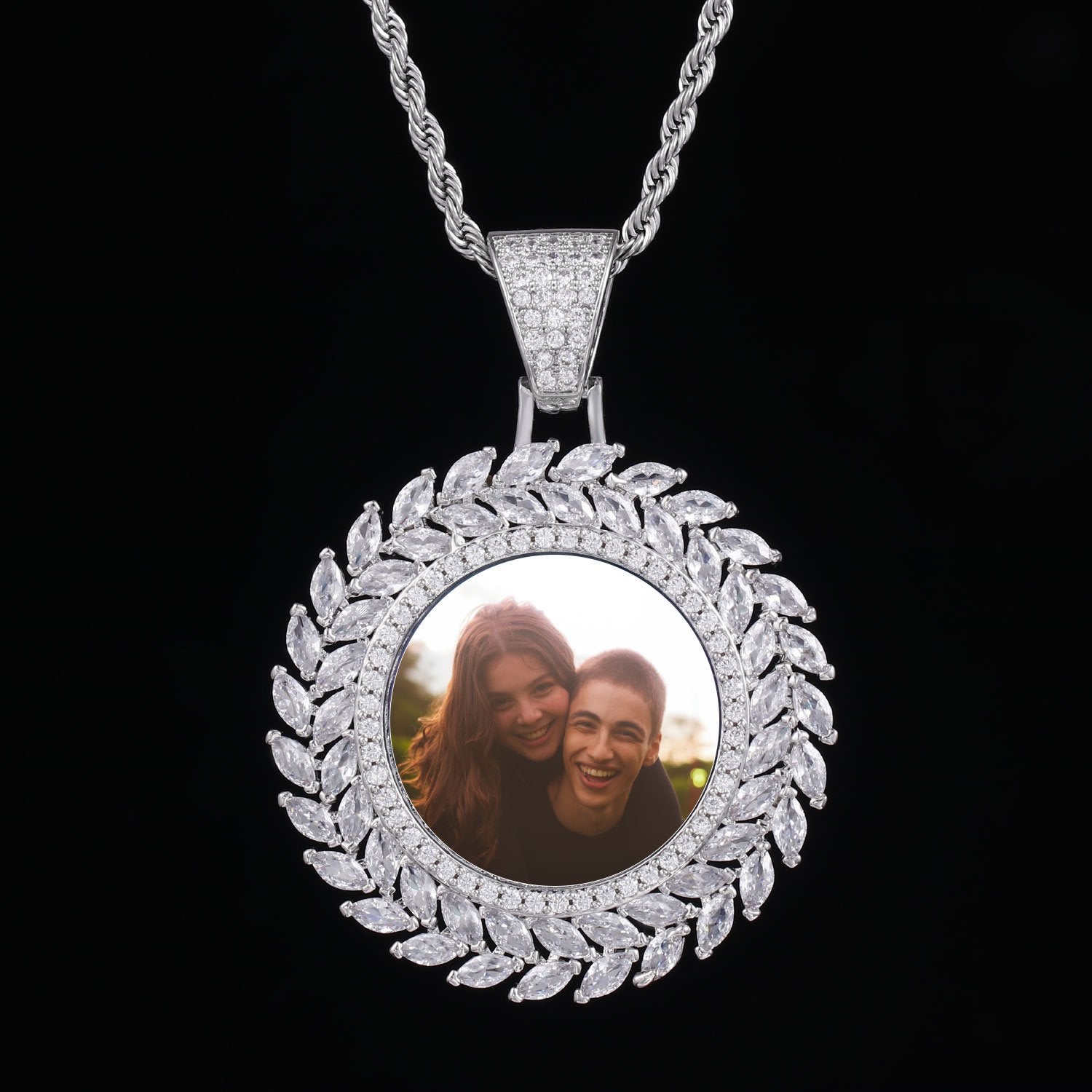 Large 3D Wheat Ear Custom Picture Pendant Thegoldlinks