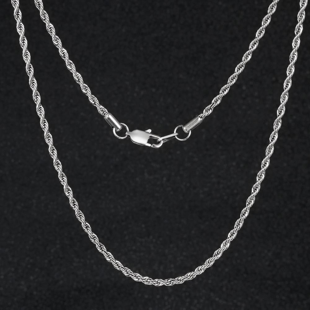 3MM White Gold Rope Chain