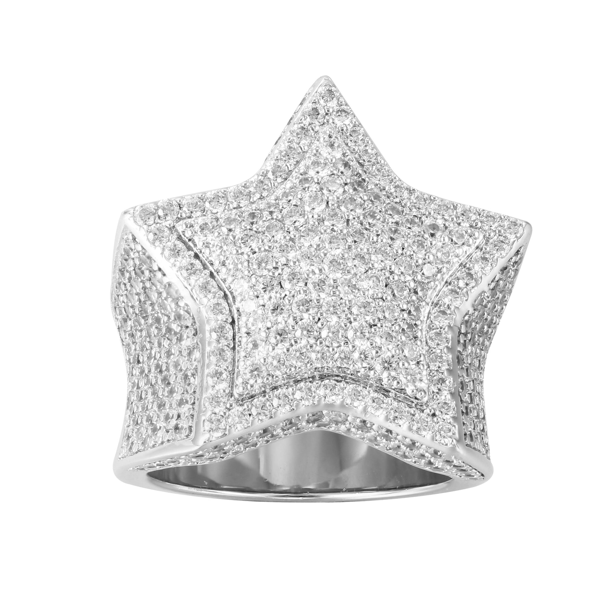 White Gold Star Ring