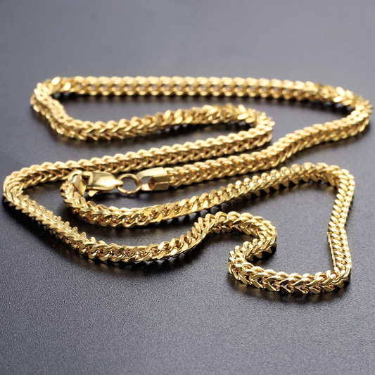 6MM 18K Gold Plated Stainless Steel Franco Chain