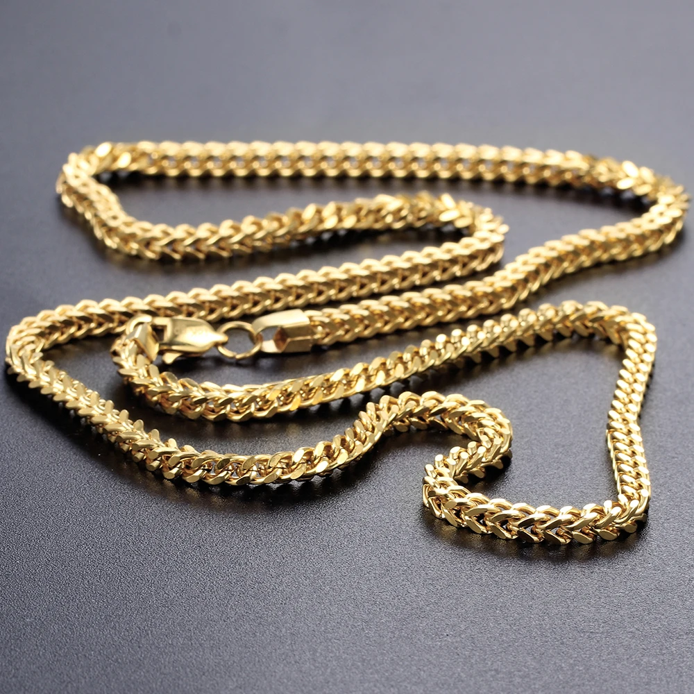 12MM Gold Plated Stainless Steel Franco Chain