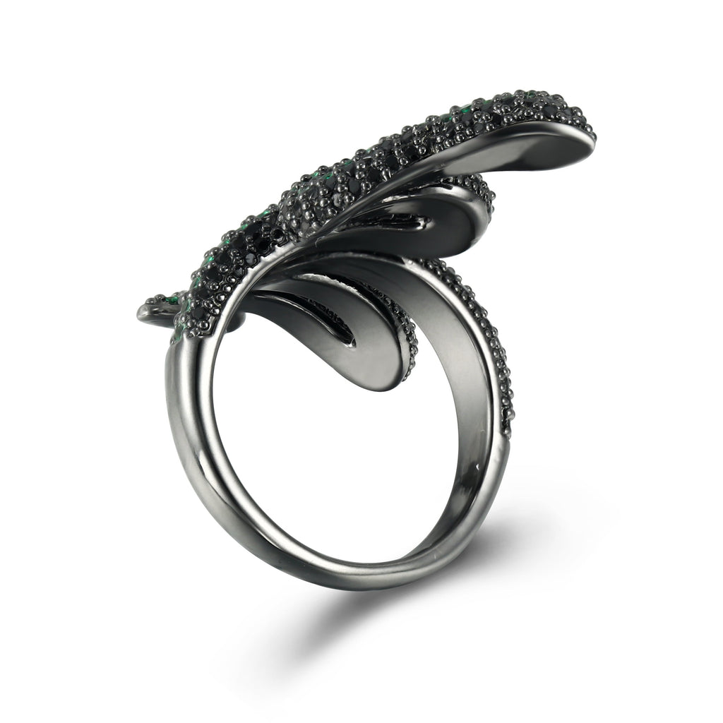 18K/White Gold Iced Snake Ring