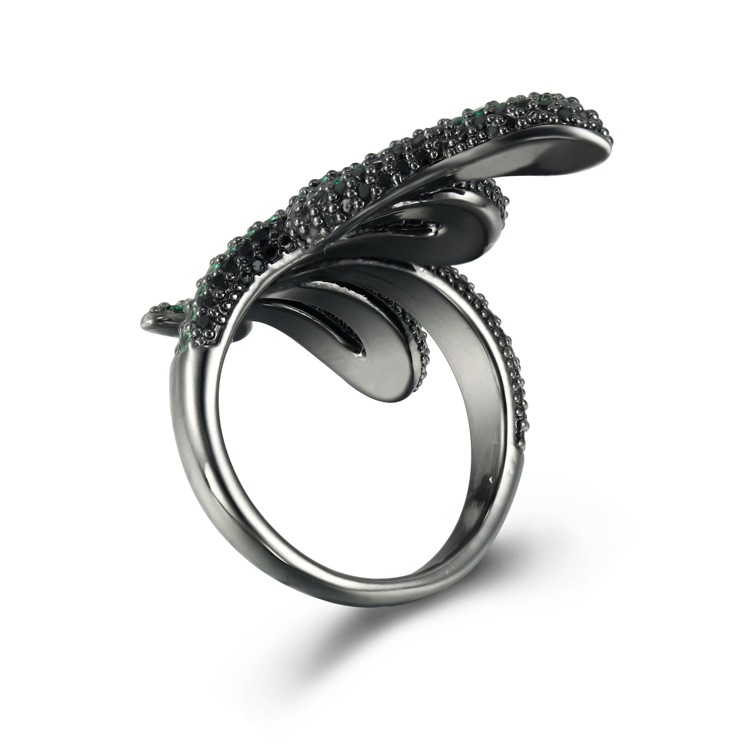 18K/White Gold Iced Snake Ring Thegoldlinks