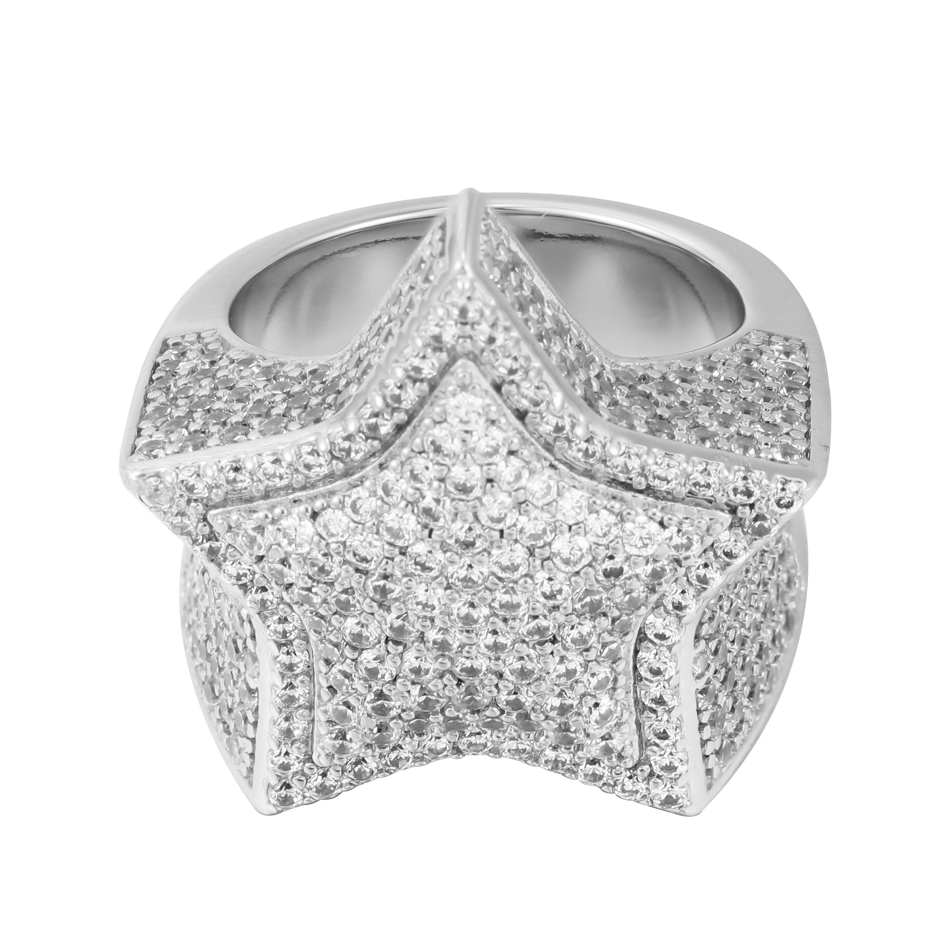 White Gold Star Ring