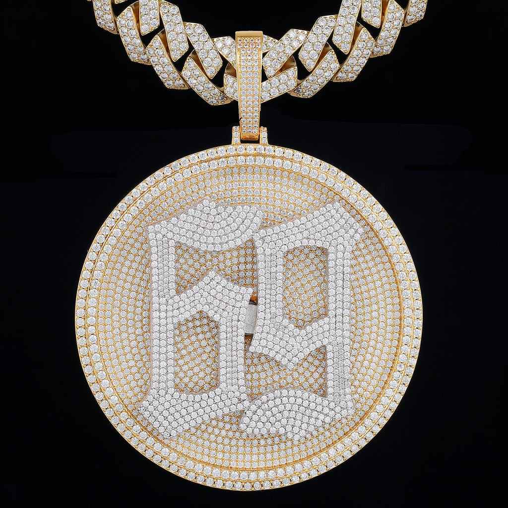 Rotatable 3D large disc customized  number pendant