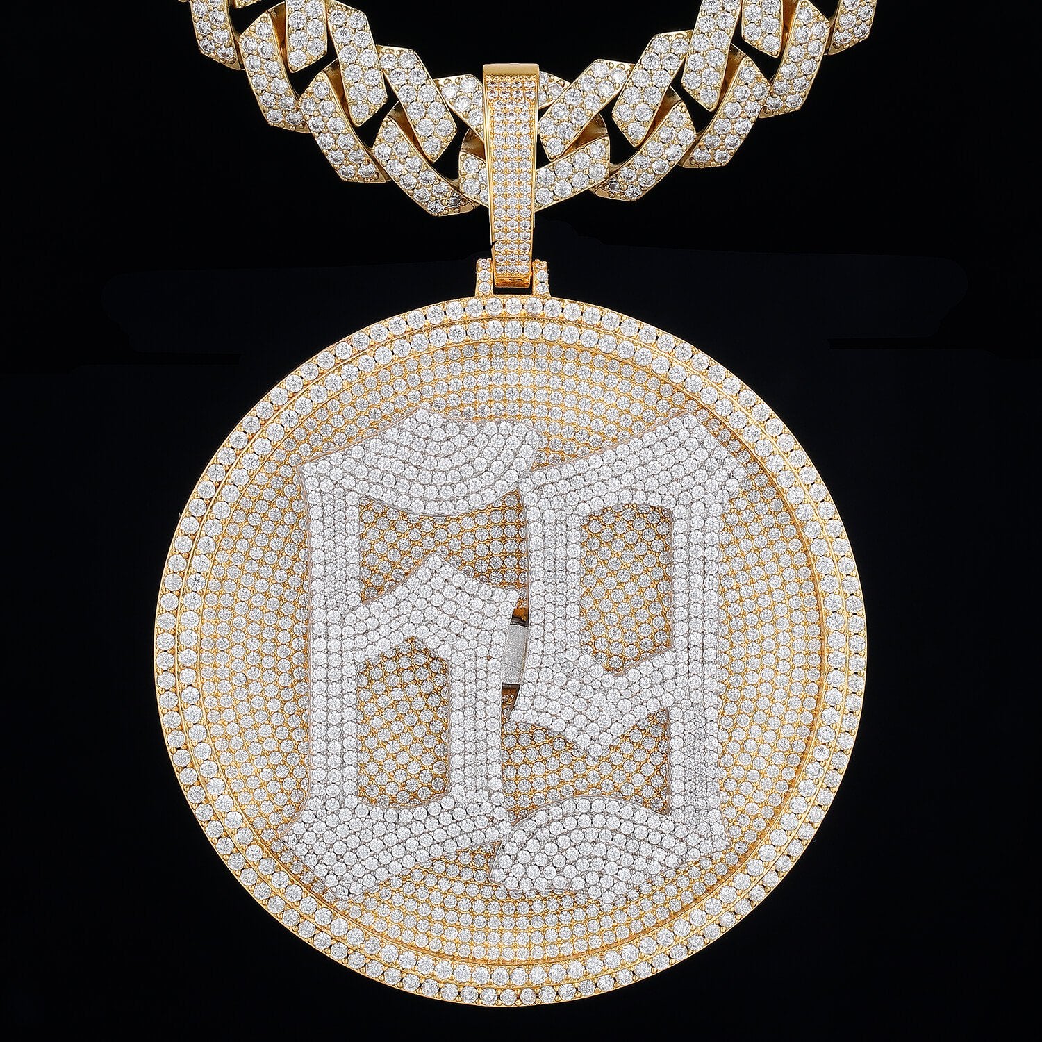 Rotatable 3D large disc customized  number pendant