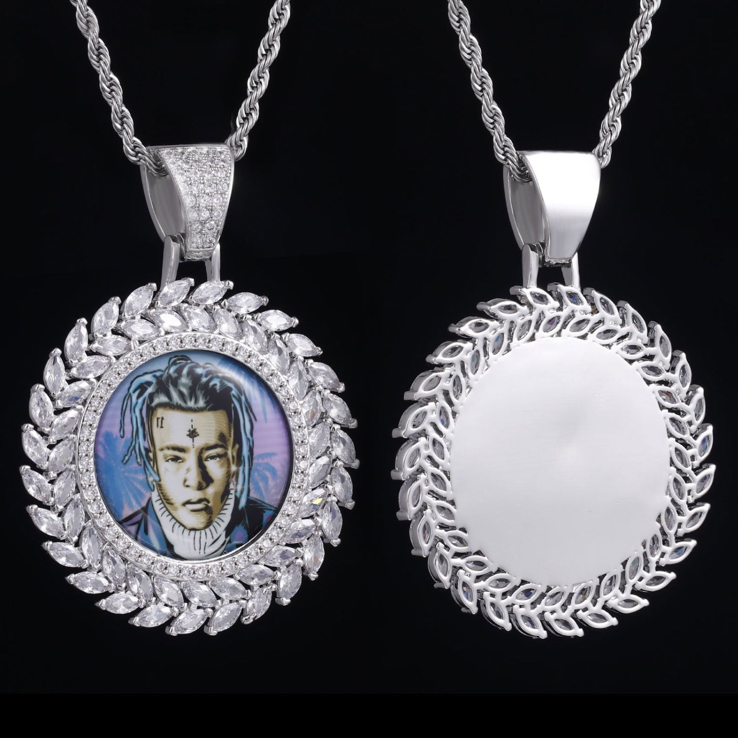 Large 3D Wheat Ear Custom Picture Pendant Thegoldlinks