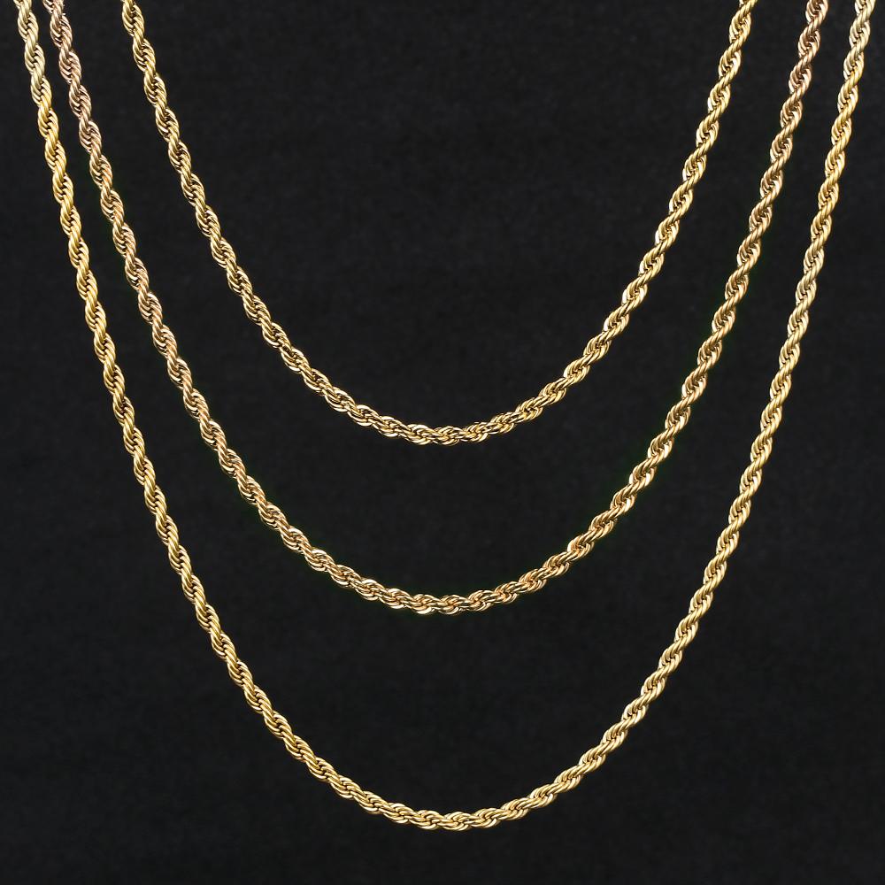 3MM 14K Gold Rope Chain
