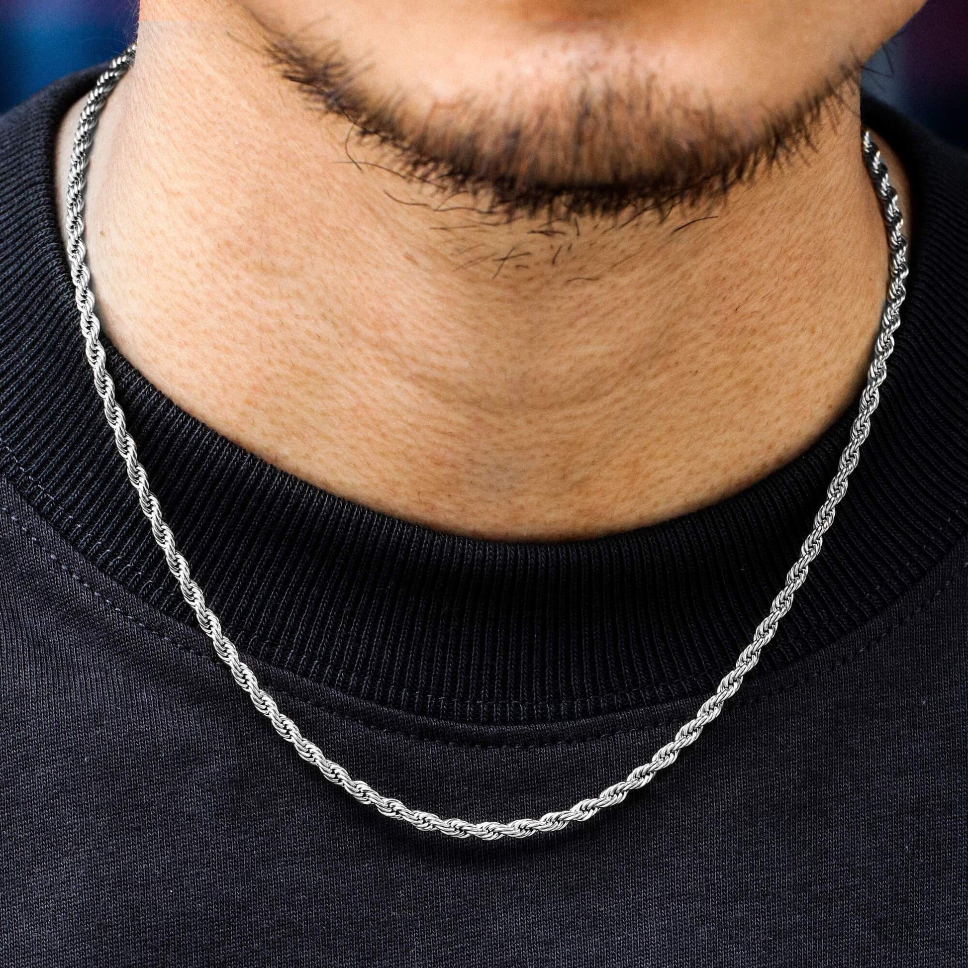 2.5MM White Gold Rope Chain