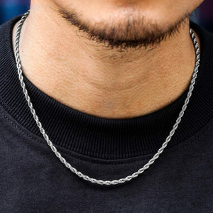 2.5MM White Gold Rope Chain