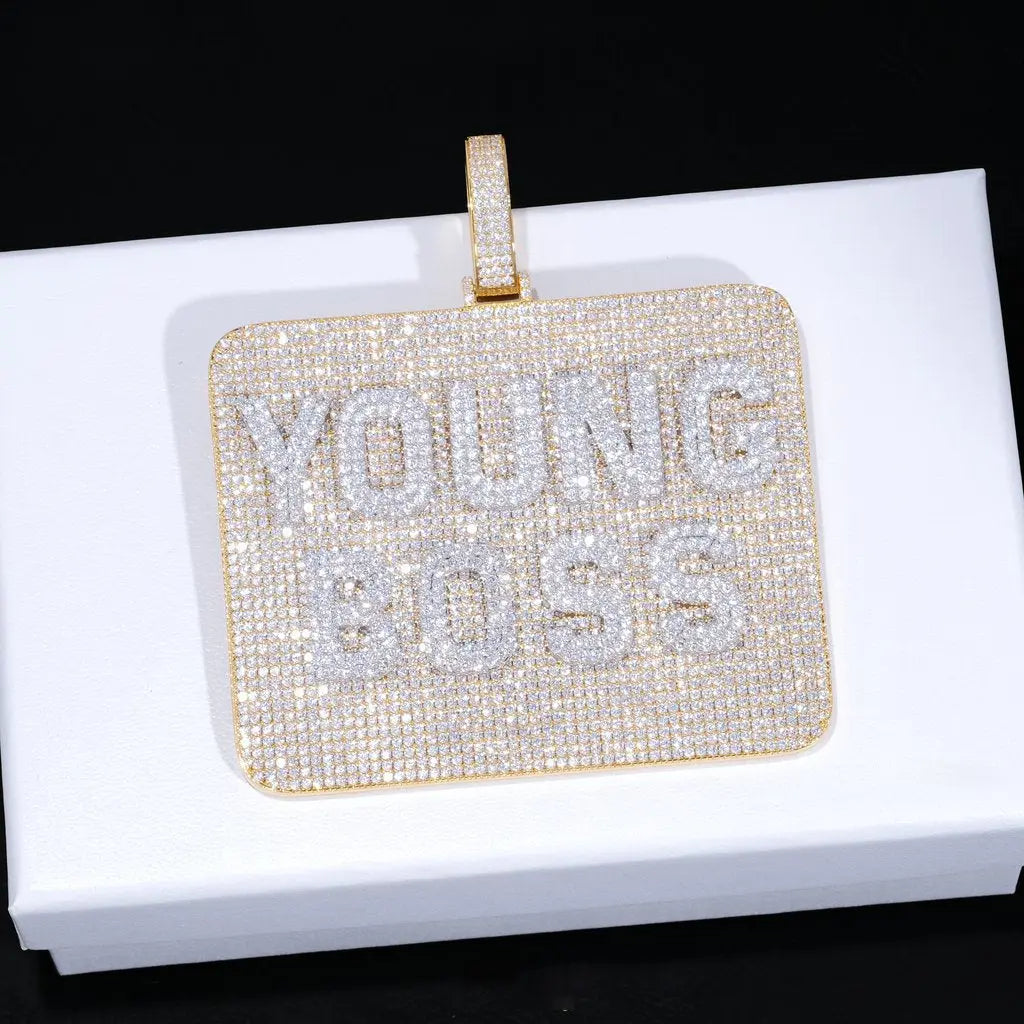 3D Big  Square Custom Letter Pendant Gubanlink