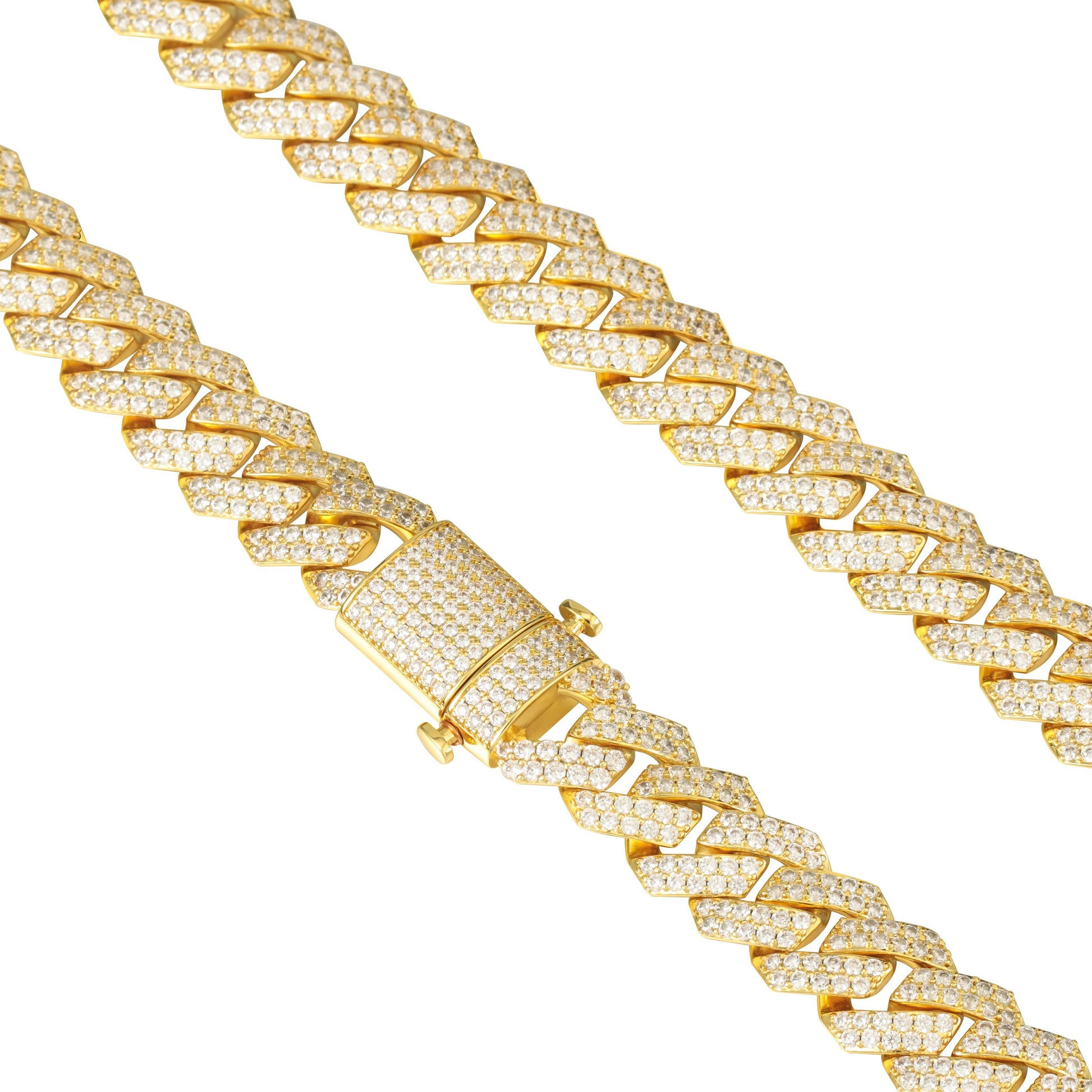 15MM 18K Gold Prong Cuban Link Bracelet