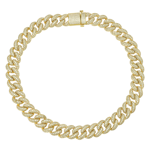 15 MM 14K/White Gold  Miami Cuban Link Chain Iced Out Clasp Thegoldlinks